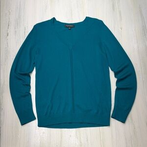 Banana Republic V-neck Deep Teal Silk Cashmere Blend Sweater Sz M